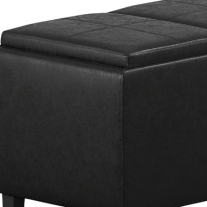 42" Black And Dark Brown Ottoman With Storage