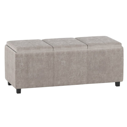 42" Taupe And Dark Brown Ottoman With Storage
