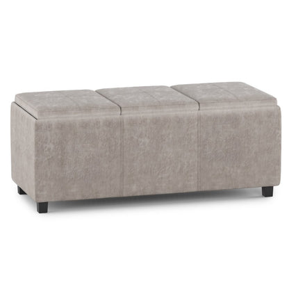 42" Taupe And Dark Brown Ottoman With Storage