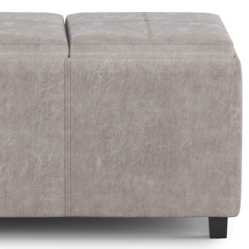 42" Taupe And Dark Brown Ottoman With Storage