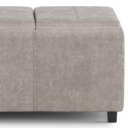 42" Taupe And Dark Brown Ottoman With Storage