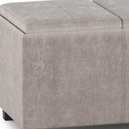 42" Taupe And Dark Brown Ottoman With Storage