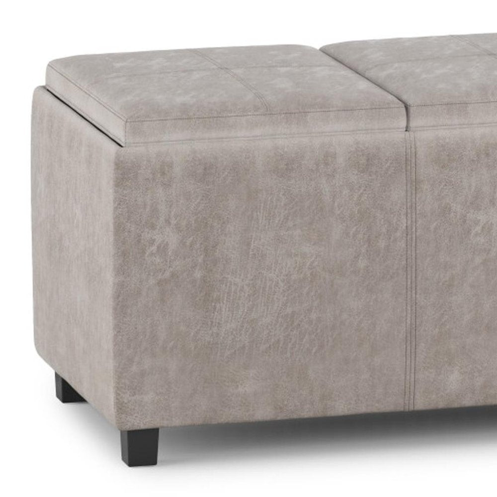 42" Taupe And Dark Brown Ottoman With Storage