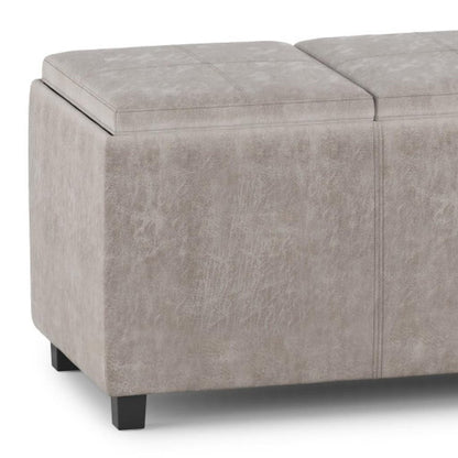 42" Taupe And Dark Brown Ottoman With Storage