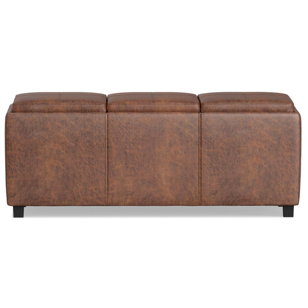42" Brown And Dark Brown Ottoman With Storage