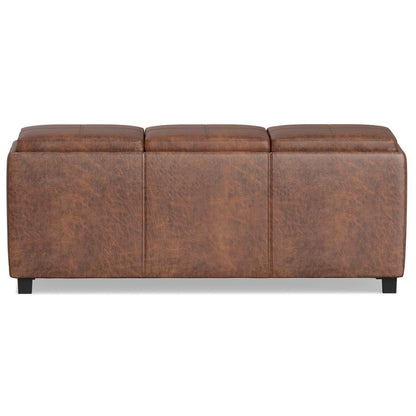 42" Brown And Dark Brown Ottoman With Storage