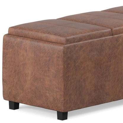 42" Brown And Dark Brown Ottoman With Storage
