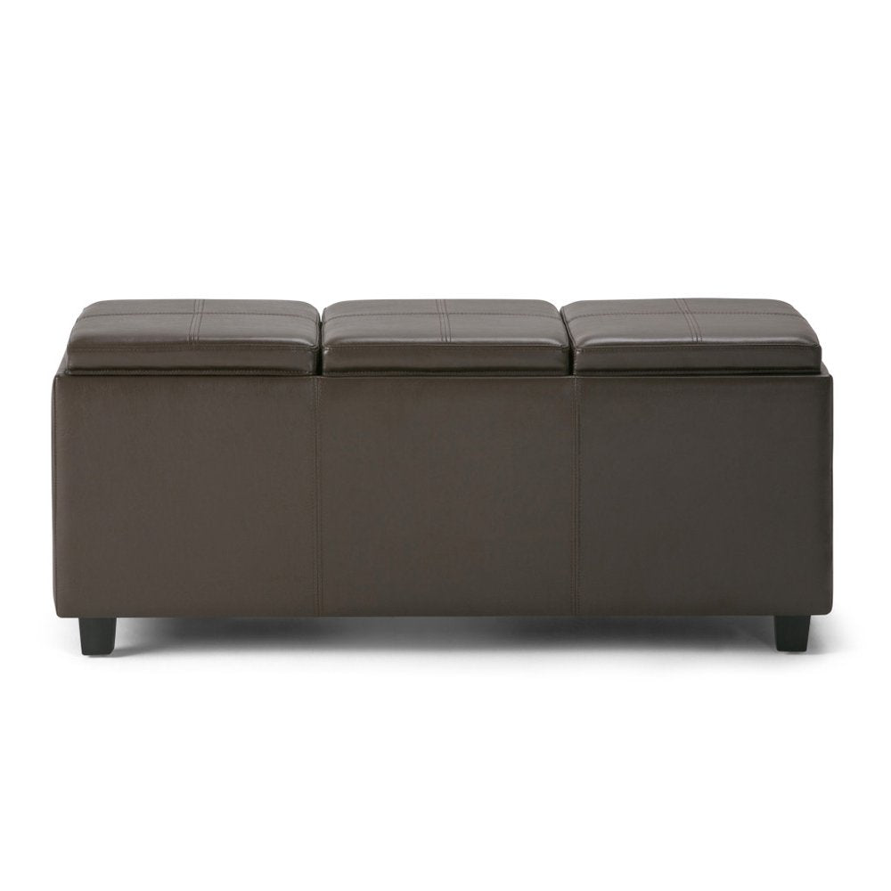 42" Chocolate And Dark Brown Ottoman With Storage