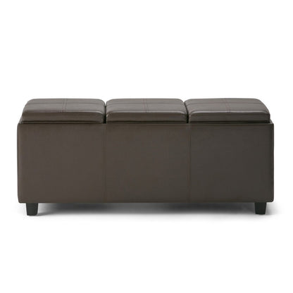 42" Chocolate And Dark Brown Ottoman With Storage