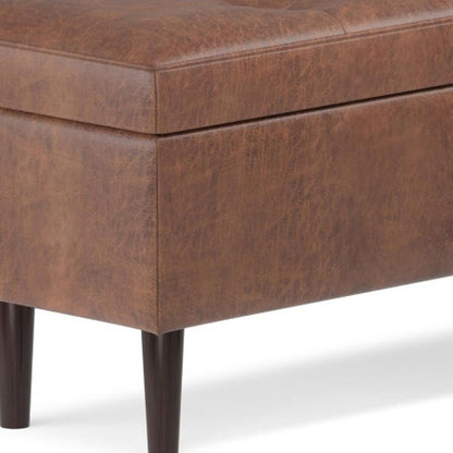 48" Brown Tufted Ottoman With Storage