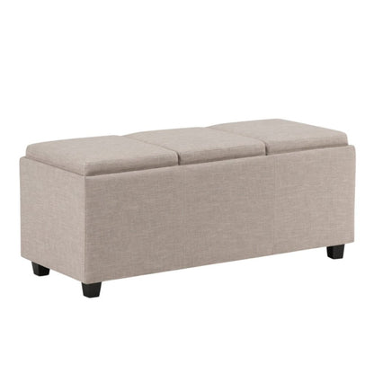 42" Natural And Dark Brown Ottoman With Storage