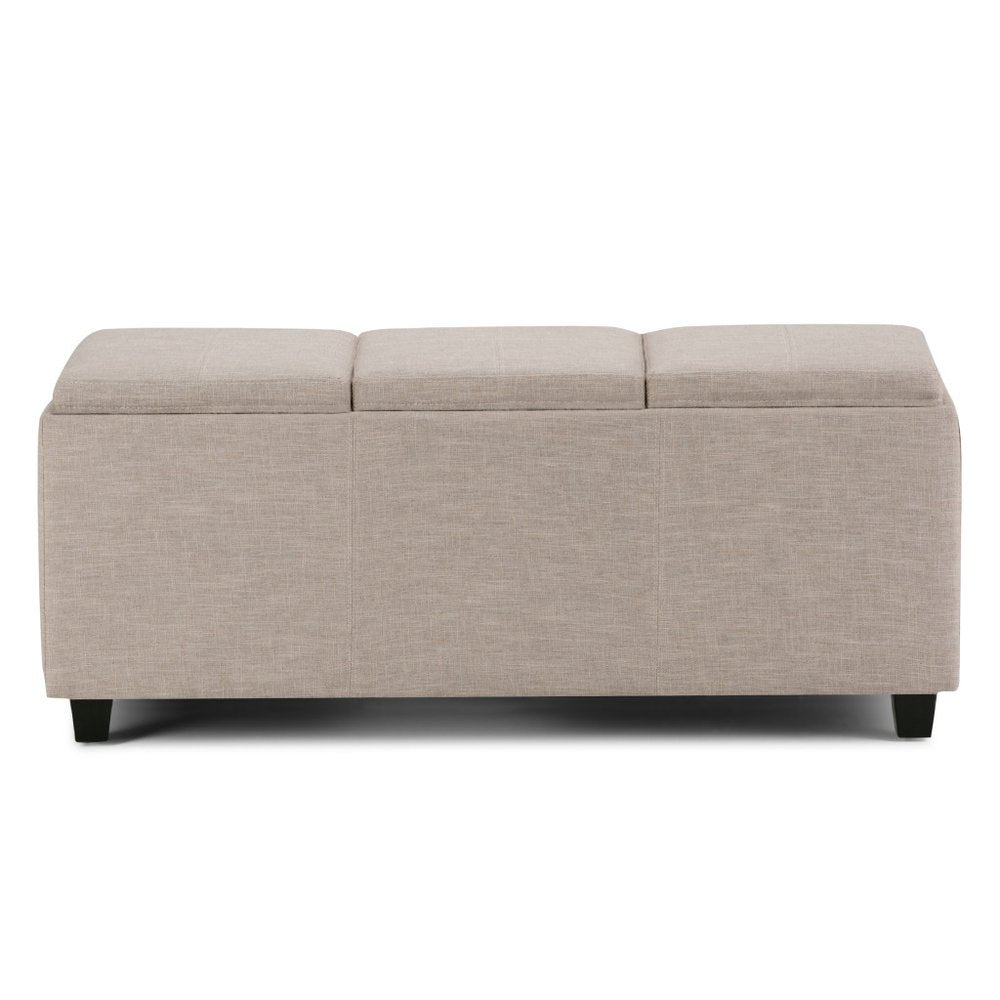 42" Natural And Dark Brown Ottoman With Storage