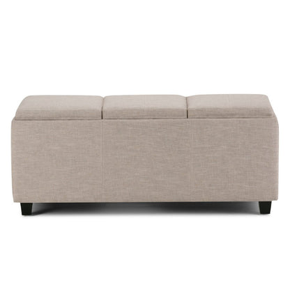 42" Natural And Dark Brown Ottoman With Storage