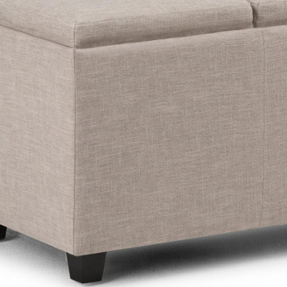 42" Natural And Dark Brown Ottoman With Storage