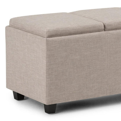 42" Natural And Dark Brown Ottoman With Storage
