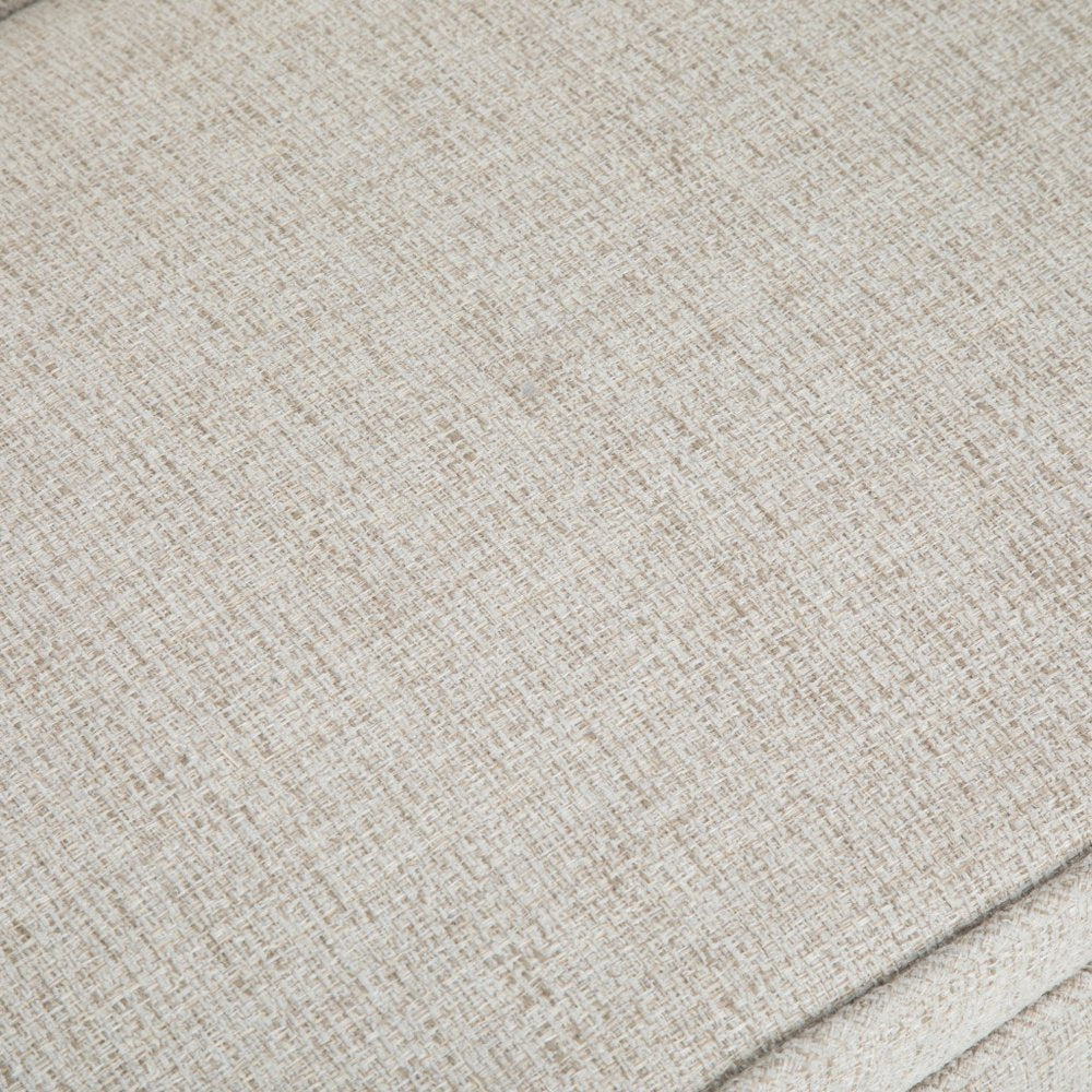 50" Beige and Brown Fabric and Wood Upholstered Bench