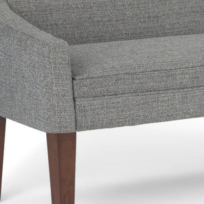 50" Beige and Brown Fabric and Wood Upholstered Bench