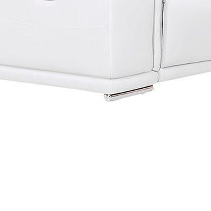 White Leather Power Reclining U Shaped Eight Piece Corner Sectional With Console