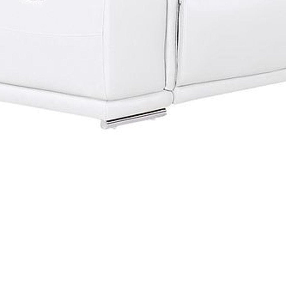 White Leather Power Reclining U Shaped Twelve Piece Corner Sectional With Console
