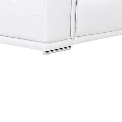 White Leather Power Reclining U Shaped Twelve Piece Corner Sectional With Console