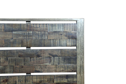 Dark Brown Slat Back Solid Wood King Bed Frame