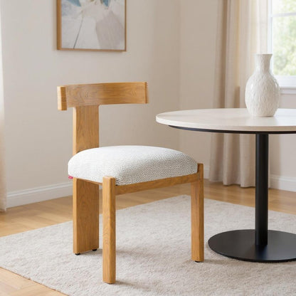 Beige And Natural Olefin And Aluminum Open Back Dining Side Chair