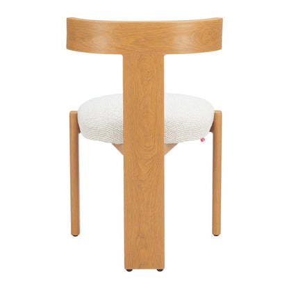 Beige And Natural Olefin And Aluminum Open Back Dining Side Chair
