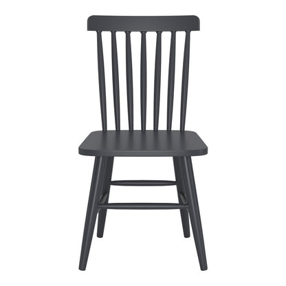 Set of Two Black Aluminum Slat Back Dining Side Chairs