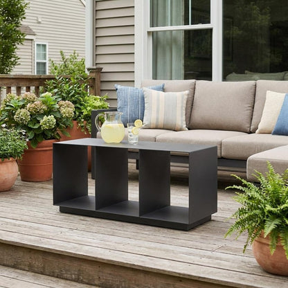 36" Charcoal Aluminum Outdoor Coffee Table
