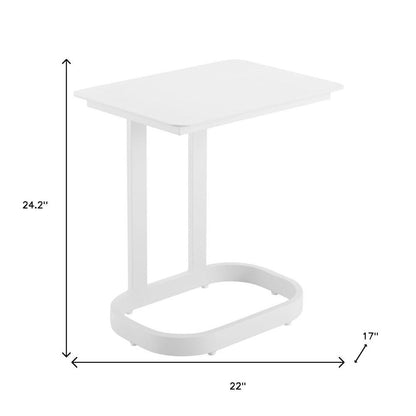22" White Aluminum Outdoor Side Table