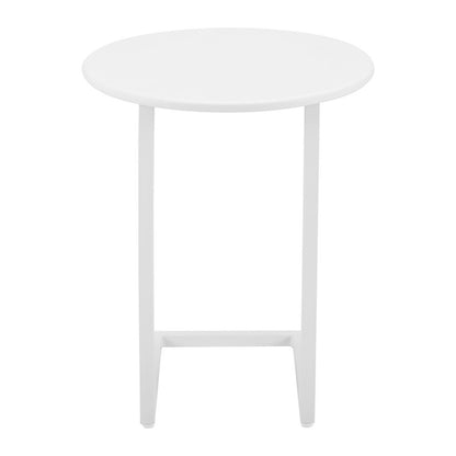 20" White Aluminum Round Outdoor Side Table