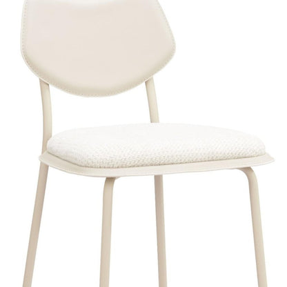 Set of Four 30" Light Gray Fabric And Faux Leather And Steel Bar Height Bar Chairs