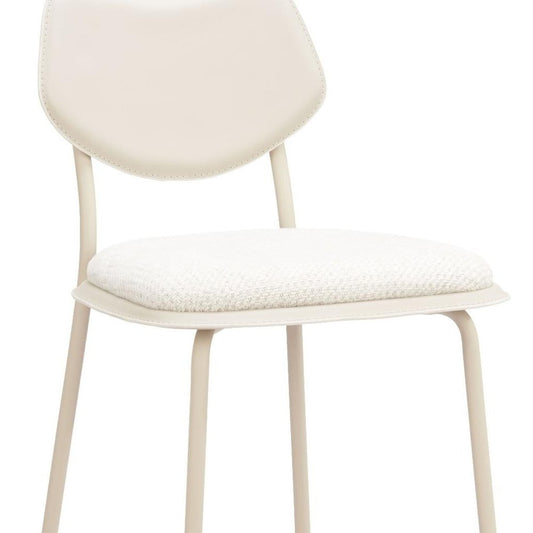 Set of Four 30" Light Gray Fabric And Faux Leather And Steel Bar Height Bar Chairs