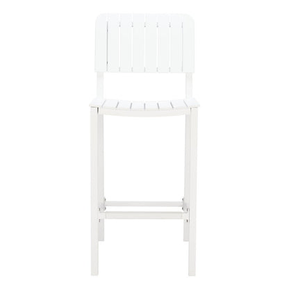 30" White Aluminum Outdoor Bar Height Chair