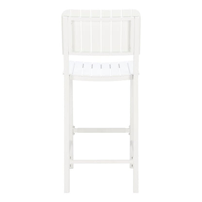 30" White Aluminum Outdoor Bar Height Chair