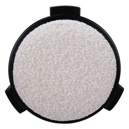 15" Gray and Black Upholstery Round Ottoman