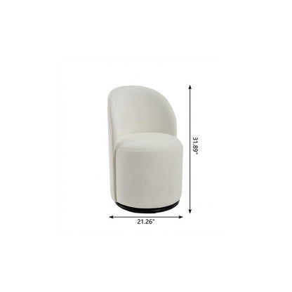 Brown and Black Velvet Curved Back Swivel Dining Arm Chair