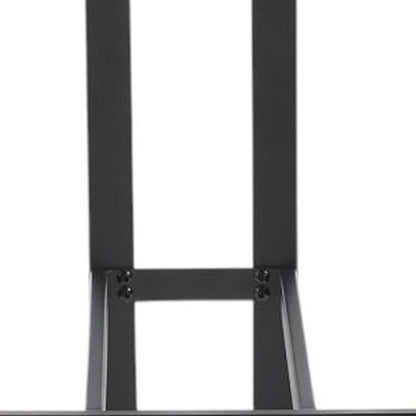 Set of Two 26" Orange And Black Fabric And Steel Low Back Counter Height Bar Chairs