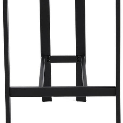 Set of Two 26" White And Black Fabric And Steel Low Back Counter Height Bar Chairs
