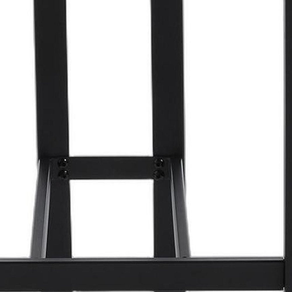 Set of Two 26" White And Black Fabric And Steel Low Back Counter Height Bar Chairs