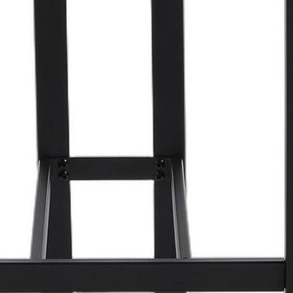 Set of Two 26" White And Black Fabric And Steel Low Back Counter Height Bar Chairs