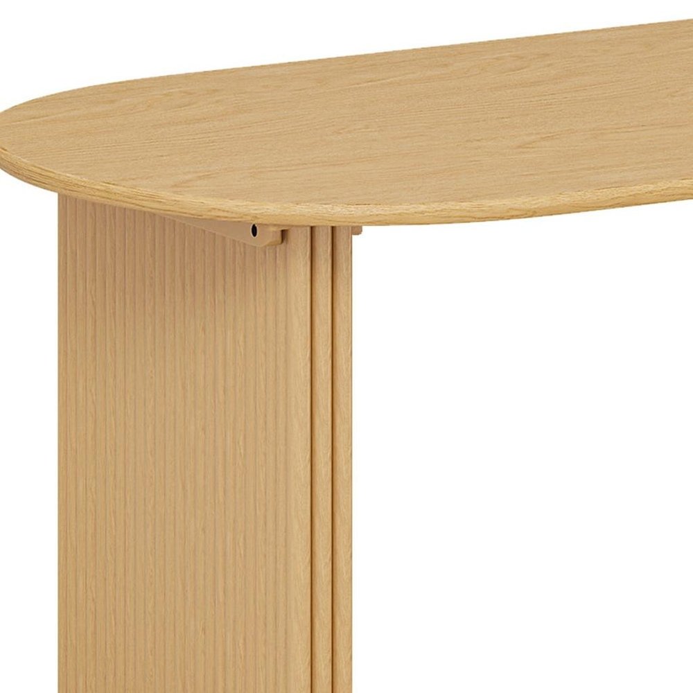 67" Natural Solid Wood Double Pedestal Base Oval Dining Table