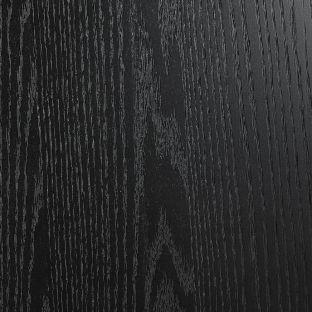 51" Black Solid Wood Round Top Dining Table