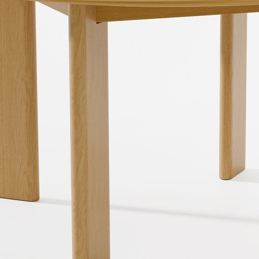 51" Natural Solid Wood Round Top Dining Table