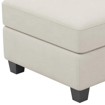 25" Black Velvet Ottoman With Storage