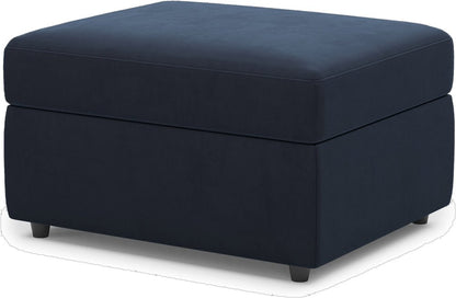 30" Black Velvet Ottoman With Storage