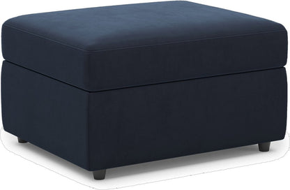 30" Black Velvet Ottoman With Storage