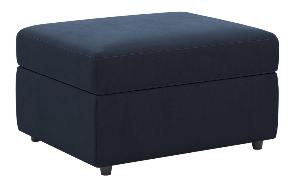 30" Black Velvet Ottoman With Storage
