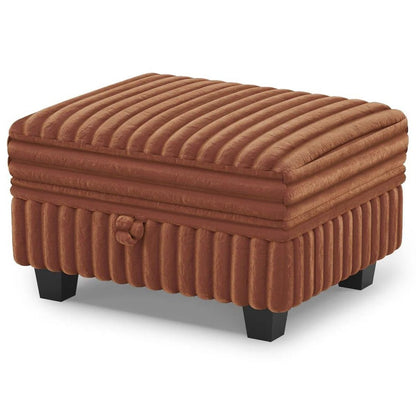 30" Black Faux Fur Ottoman With Storage