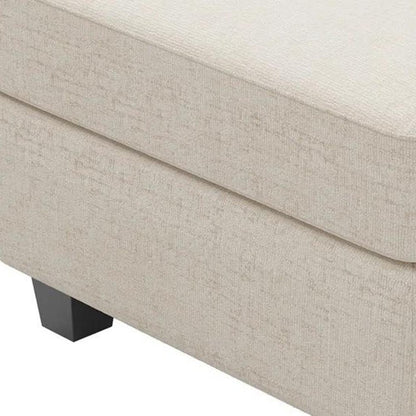 26" Light Gray And Black Chenille Ottoman With Storage